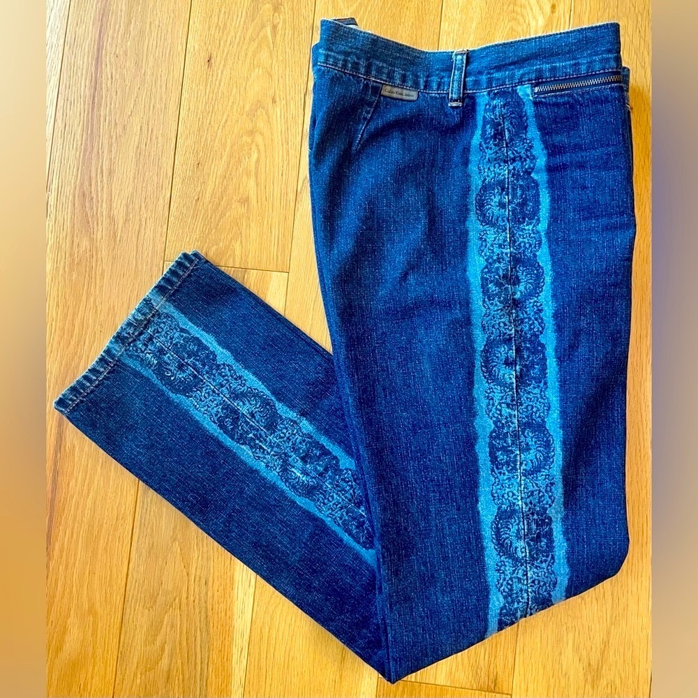 Vintage Denim Boot Cut Jeans Hippie Boho Festival Western Sexy Size 10 (8) EUC